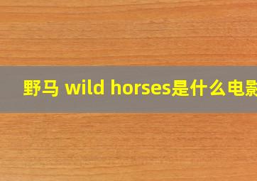 野马 wild horses是什么电影