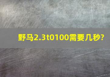 野马2.3t0100需要几秒?