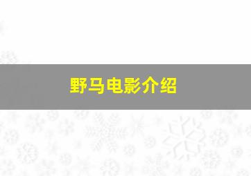 野马电影介绍(