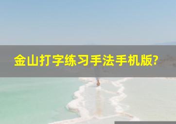 金山打字练习手法手机版?