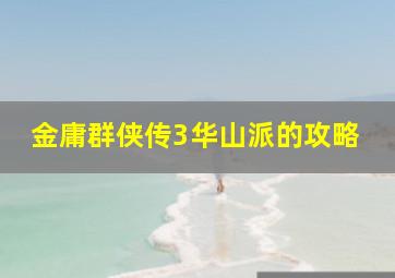 金庸群侠传3华山派的攻略