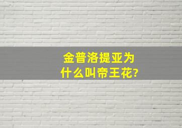 金普洛提亚为什么叫帝王花?