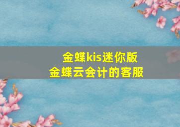 金蝶kis迷你版金蝶云会计的客服