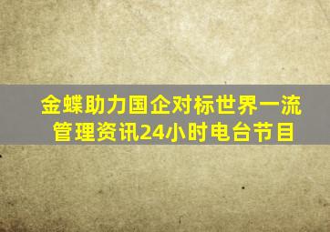 金蝶助力国企对标世界一流管理  资讯24小时  电台节目 