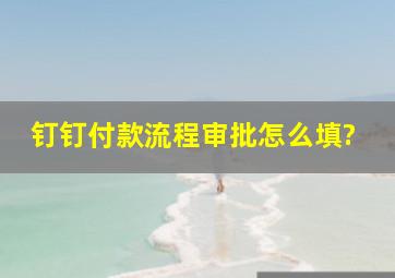 钉钉付款流程审批怎么填?