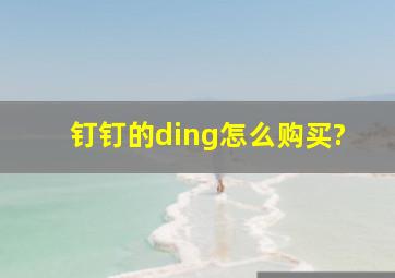 钉钉的ding怎么购买?