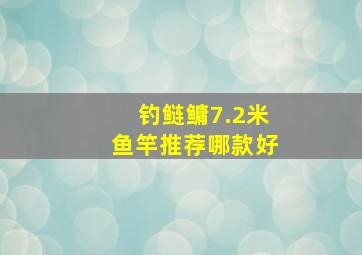 钓鲢鳙7.2米鱼竿推荐哪款好