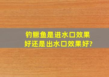 钓鳜鱼是进水口效果好还是出水口效果好?