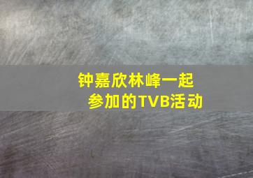 钟嘉欣林峰一起参加的TVB活动