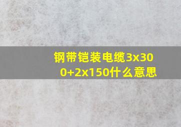 钢带铠装电缆3x300+2x150什么意思