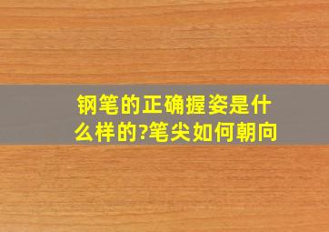 钢笔的正确握姿是什么样的?笔尖如何朝向