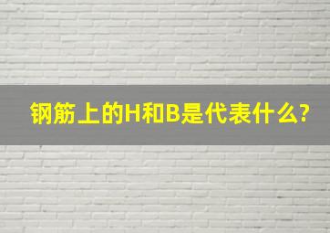 钢筋上的H和B是代表什么?