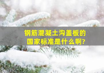 钢筋混凝土沟盖板的国家标准是什么啊?