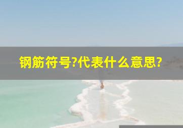 钢筋符号?代表什么意思?