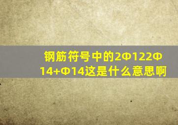 钢筋符号中的2Ф12;2Ф14+Ф14这是什么意思啊