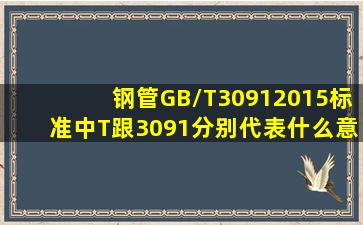 钢管GB/T30912015标准中T跟3091分别代表什么意思