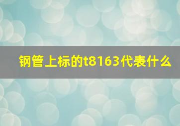 钢管上标的t8163代表什么