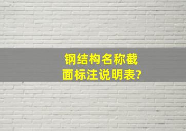 钢结构名称截面标注说明表?