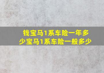 钱,宝马1系车险一年多少,宝马1系车险一般多少