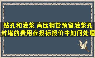 钻孔和灌浆 高压钢管预留灌浆孔封堵的费用在投标报价中如何处理