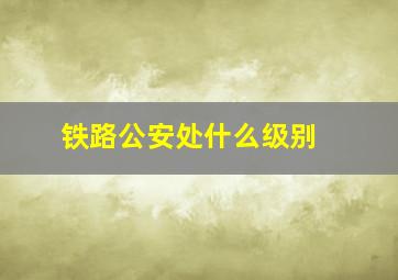 铁路公安处什么级别 