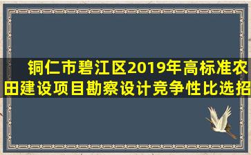 铜仁市碧江区2019年高标准农田建设项目勘察设计竞争性比选招标...