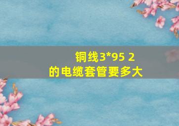 铜线3*95 2的电缆套管要多大