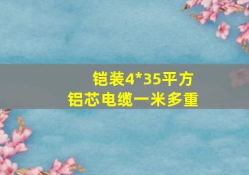 铠装4*35平方铝芯电缆一米多重(