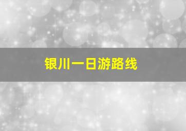 银川一日游路线