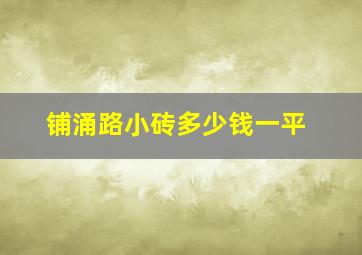 铺涌路小砖多少钱一平