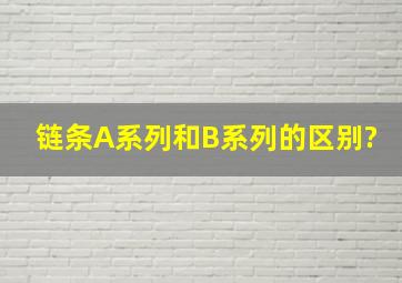 链条A系列和B系列的区别?