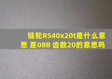 链轮RS40x20t是什么意思 是08B 齿数20的意思吗