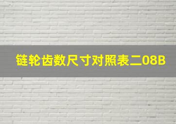 链轮齿数尺寸对照表二08B(