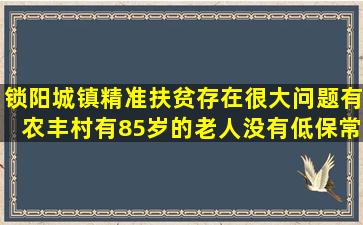 锁阳城镇精准扶贫存在很大问题,有农丰村有85岁的老人没有低保,常乐...