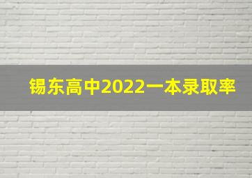 锡东高中2022一本录取率