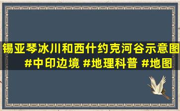 锡亚琴冰川和西什约克河谷示意图#中印边境 #地理科普 #地图 #地形...