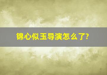 锦心似玉导演怎么了?