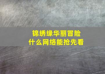 锦绣缘华丽冒险什么网络能抢先看