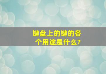 键盘上的键的各个用途是什么?