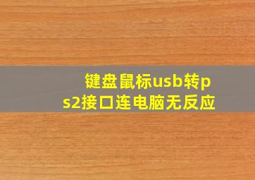 键盘鼠标usb转ps2接口连电脑无反应