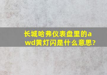 长城哈弗仪表盘里的awd黄灯闪是什么意思?