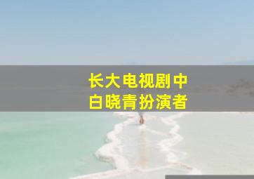 长大电视剧中,白晓青扮演者