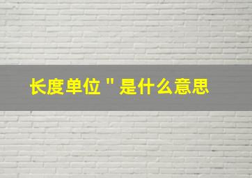 长度单位 '' 是什么意思