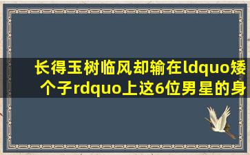 长得玉树临风却输在“矮个子”上这6位男星的身高太不懂事了