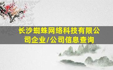 长沙蜘蛛网络科技有限公司  企业/公司信息查询 