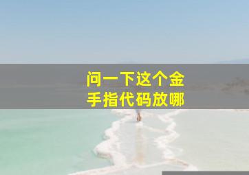 问一下这个金手指代码放哪