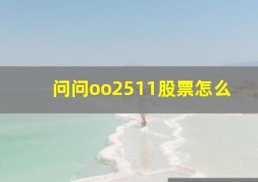 问问oo2511股票怎么(