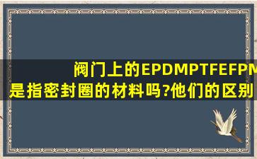 阀门上的EPDM、PTFE、FPM是指密封圈的材料吗?他们的区别是什么?