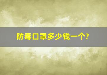 防毒口罩多少钱一个?