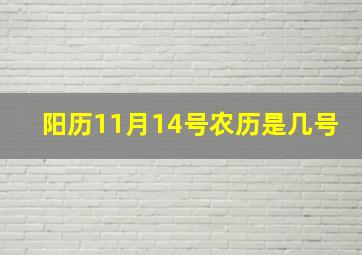 阳历11月14号农历是几号(